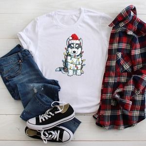 Christmas Wolf Lights Shirt, Christmas Shirt, Funny Christmas Shirt